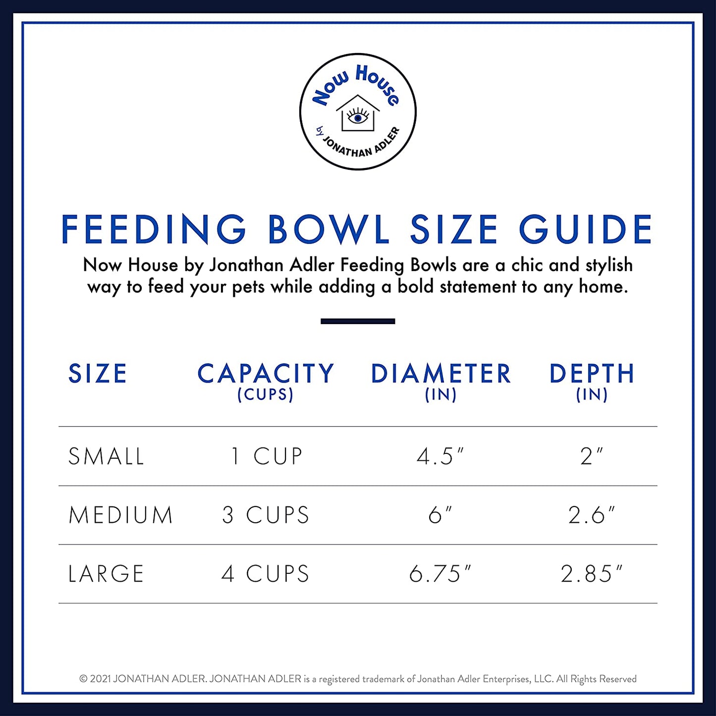 Now House for Pets by Jonathan Adler Greek Key Duo Dog Bowl, Small Cute Ceramic Dog Food Bowl from for Water or Food, 4.5 Inch Dog Bowl