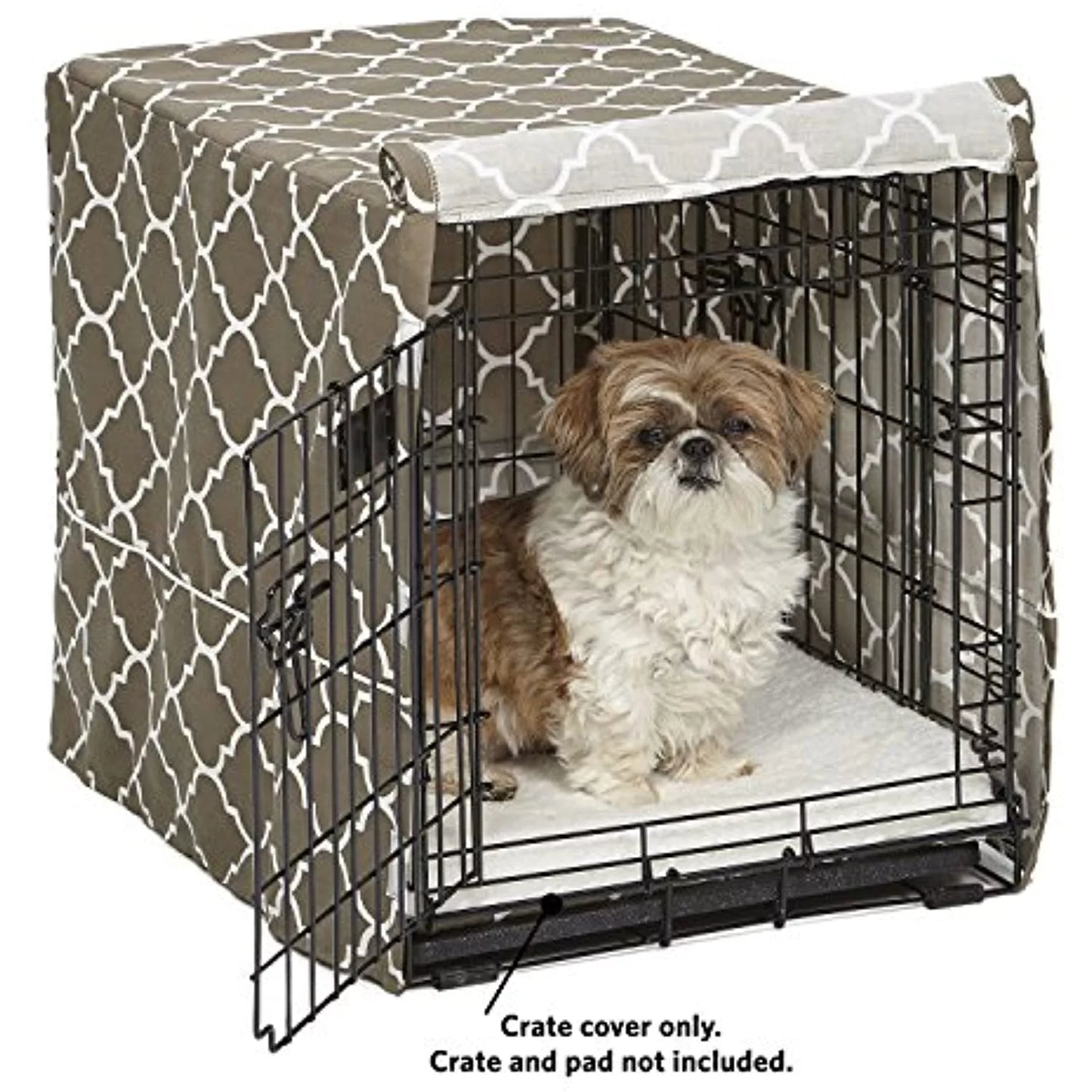 Midwest Dog Crate Cover, Privacy Dog Crate Cover Fits Midwest Dog Crates, Brown Geometric, 24In