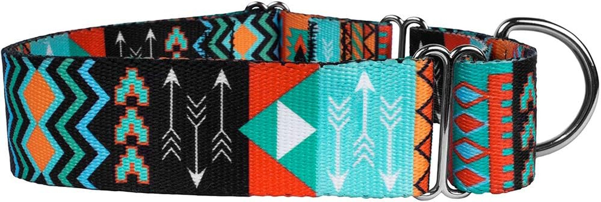 Martingale Dog Collar Nylon Safety Training Tribal Pattern Adjustable Heavy Duty Collars for Dogs Medium Large (Pattern 2, Large, Neck Size 15"-20")