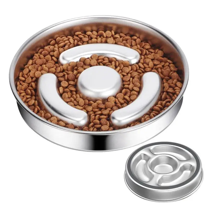 Slow Feeder Bowls Stainless Steel Bloat Stop Dog Food Bowl Non-Slip Slow Water Feeder Dog Dish for Dog Fast Eater Slow Down