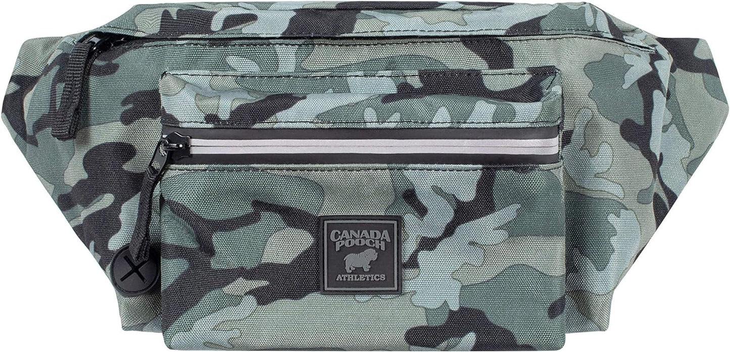 Everything Dog Walking Fanny Pack - Dog Fanny Pack with Dog Poop Bag Dispenser & Dog Treat Pouch, Great as Dog Training Fanny Pack, Adjustable up to 54” - Camo