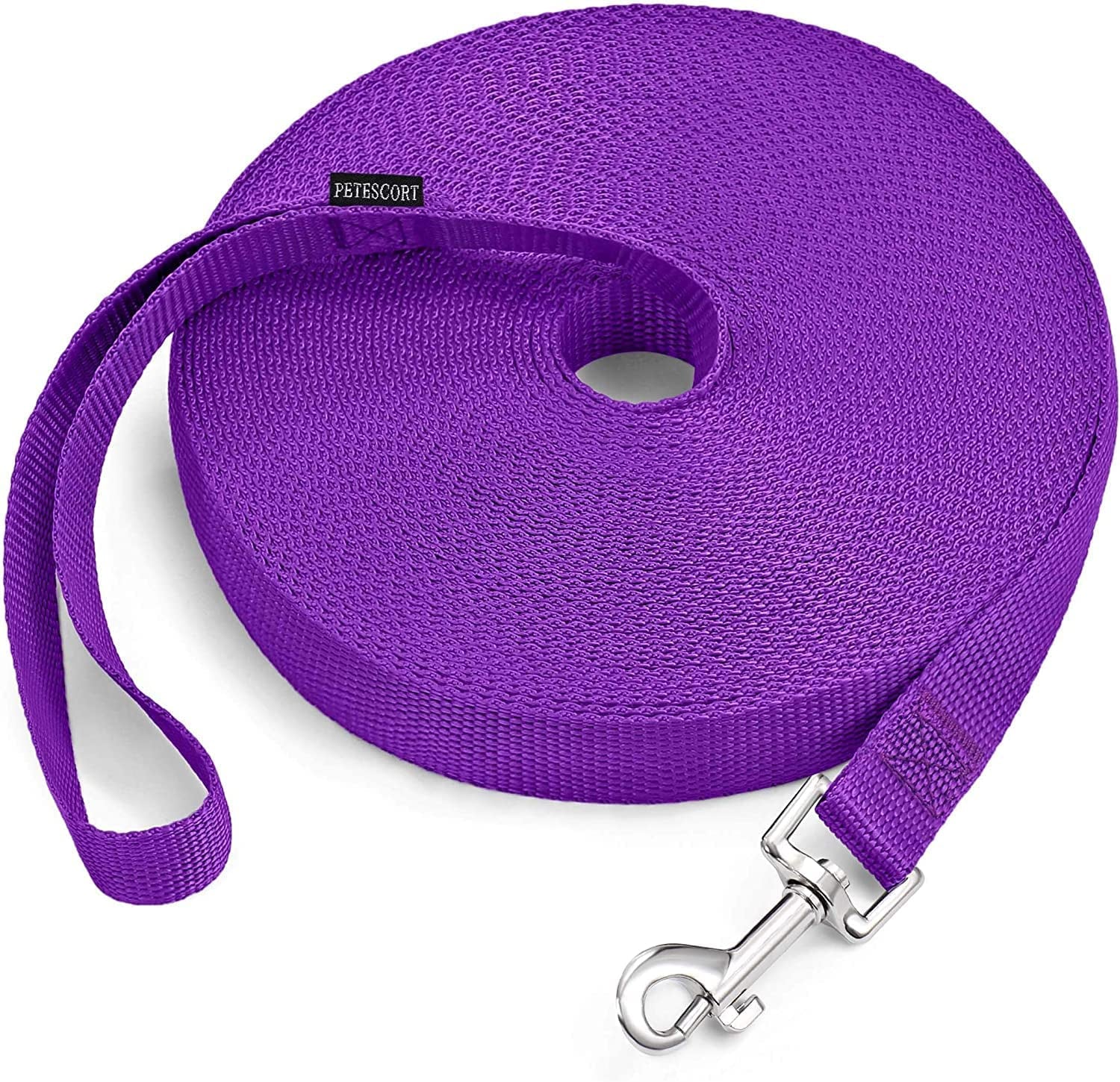 Dog/Puppy/Cat 15 Ft, 20 Ft, 30 Ft, 50 Ft Long Leash for Dog Cat Training, Play, Camping for Small, Medium Dogs or Cats(15 Feet,Purpule)