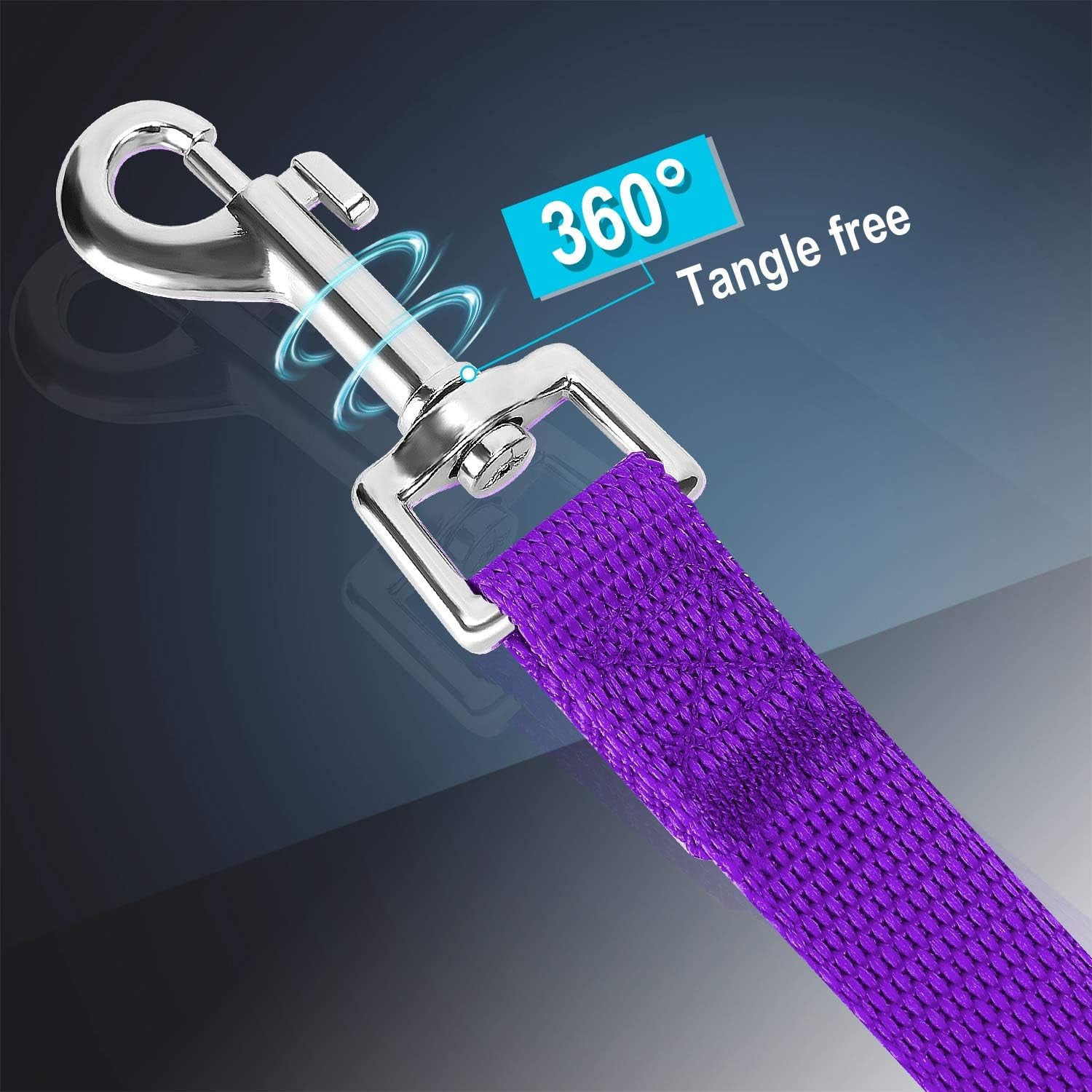 Dog/Puppy/Cat 15 Ft, 20 Ft, 30 Ft, 50 Ft Long Leash for Dog Cat Training, Play, Camping for Small, Medium Dogs or Cats(15 Feet,Purpule)