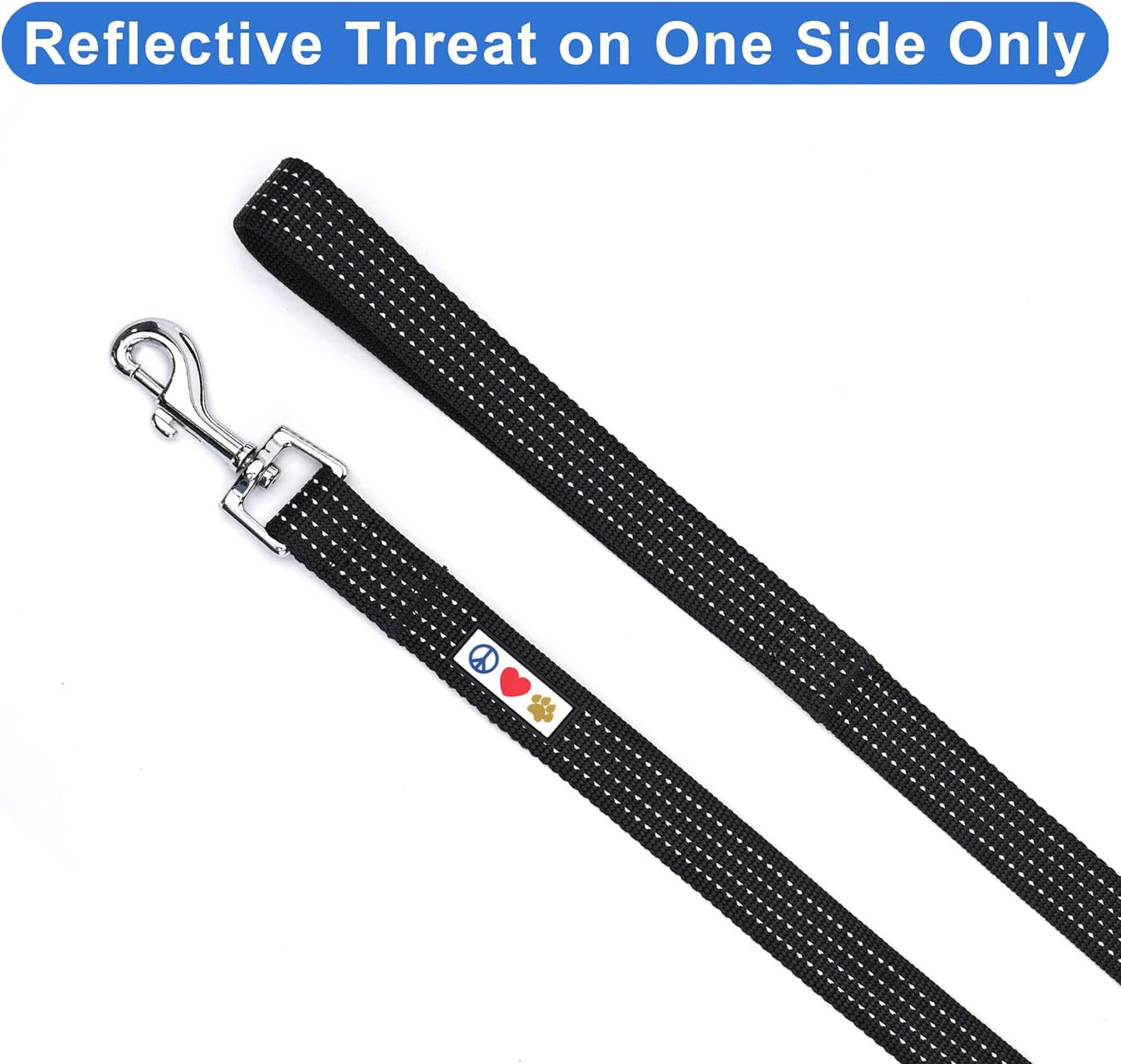 6 FT Pet Puppy Leash Reflective Dog Leash Comfortable Handle Highly Reflective Threads Heavy Duty Dog Training Leash Available as a 6 Ft Small Dog Black Leash