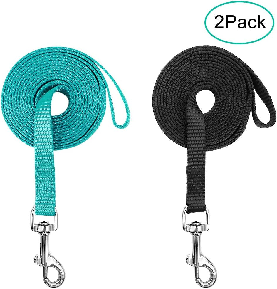 2 Pack Cat Leashes - Long Nylon Pet Leash, Escape Proof Durable Walking Leads, Easy Control outside Cat Leash with 360 Degree Swivel Clip for Kittens Puppies Rabbits Small Animals