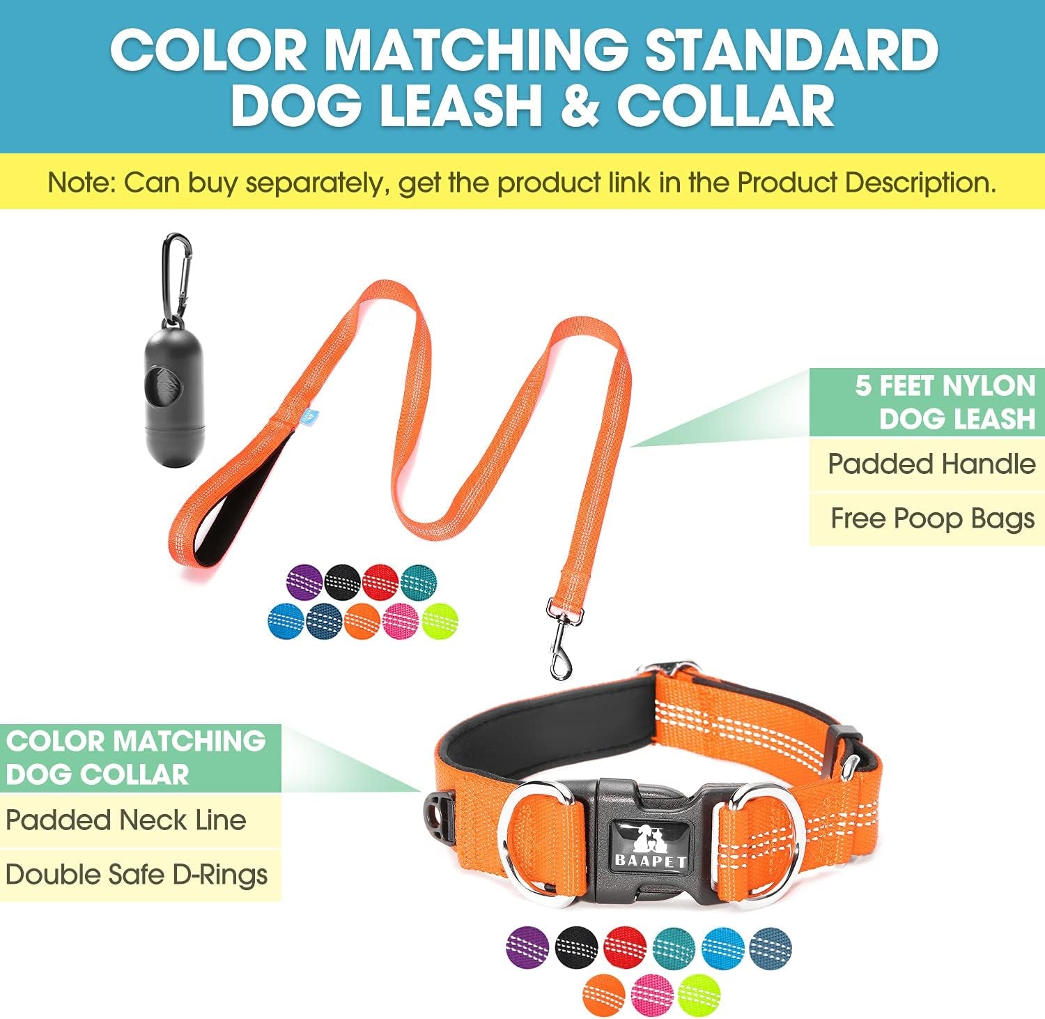 Double Dog Leash Splitter, Tangle Free Dual Dog Leash Coupler, Two Dog Walking and Training Extension for Small Medium or Large Dogs (1.0'' X 20~32 Inch, Orange)