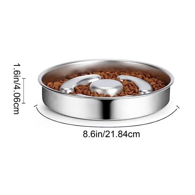 Slow Feeder Bowls Stainless Steel Bloat Stop Dog Food Bowl Non-Slip Slow Water Feeder Dog Dish for Dog Fast Eater Slow Down